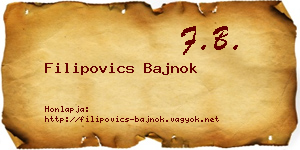 Filipovics Bajnok névjegykártya